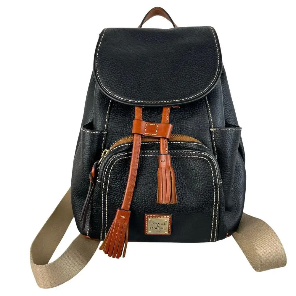 Dooney & Bourke Black Pebbled Leather Medium Murphy Backpack